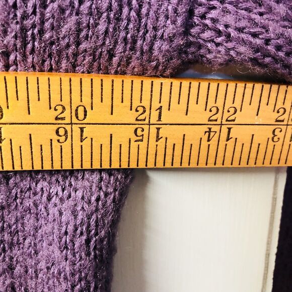 Vtg Yessica Purple Wool Angora Acrylic Blend Flowers Cardigan Med Grammacore - Picture 11 of 12